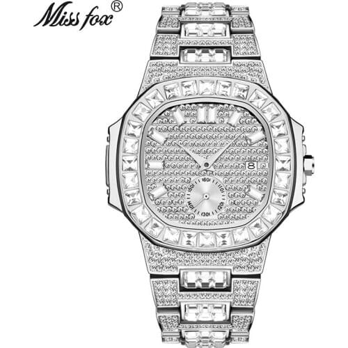 Iced Out Watches Men Top Brand Luxury Watch Men Full Diamond Quartz-watch Bling Bling Hiphop Hot Rappers Jewelry Watch