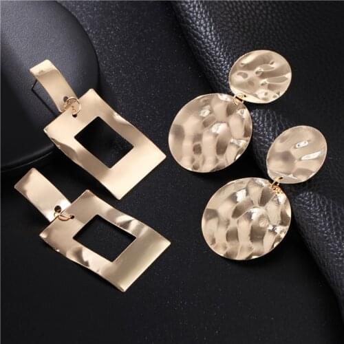 Hot Selling Geometric Earrings Hollow Square Drop Earrings For Women Girl Summer Golden Silver Color Fashion Jewelry