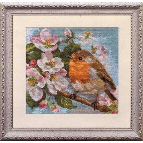 Top Quality hot selling classical lovely alisa cross stitch kit sparrow and peach flower, bird and flower