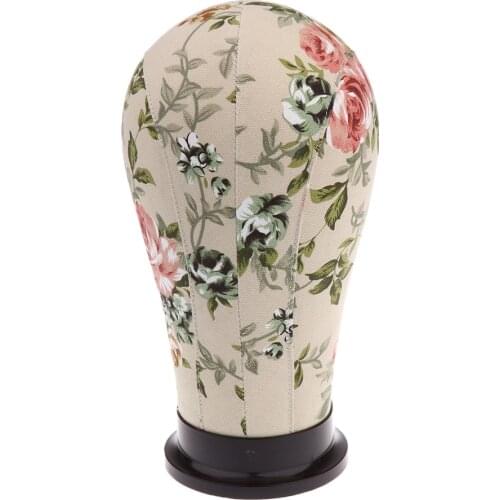 Mannequin Block Manikin Head Model Wig Hat Display Stand With Mount Hole 21'' Canvas Block Head Training Mannequin Head