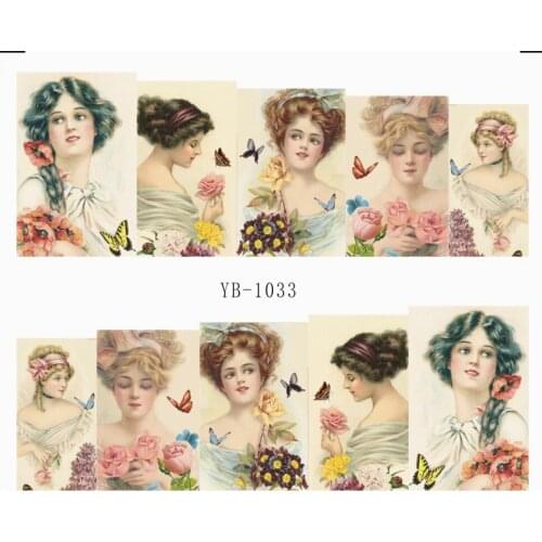 Nail Sticker Water Transfers Stickers Nail Decals LONDON PARIS ITALY TOWER MONROE YB1033-1038