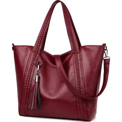 2021 New Womens Bags PU Leather Solid Color Retro Shoulder Messenger Handbags Fashionable Large Capacity Large Bags Mother Bags