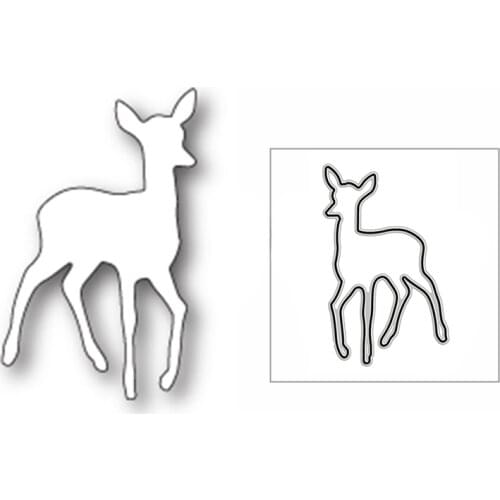 New Christmas Cute Deer Fawn 2020 Metal Cutting Dies for DIY Scrapbooking and Card Making Decorative Embossing Craft No Stamps