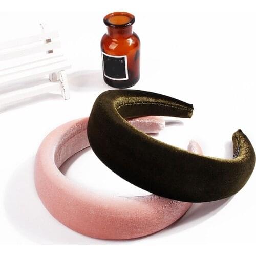 Fashion Padded Headbands for Women Wide Bezel Hairbands Thick Velvet Hair Hoop Girls Sponge Non-slip Hairband Hair Accessories