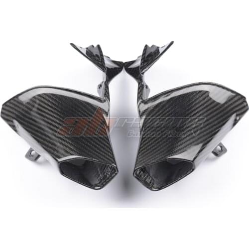 Front Air Intake Vent Ram Tubes Fairing Cowl For BMW R1200R 2015-2018 Full Carbon Fiber, 100% Twill