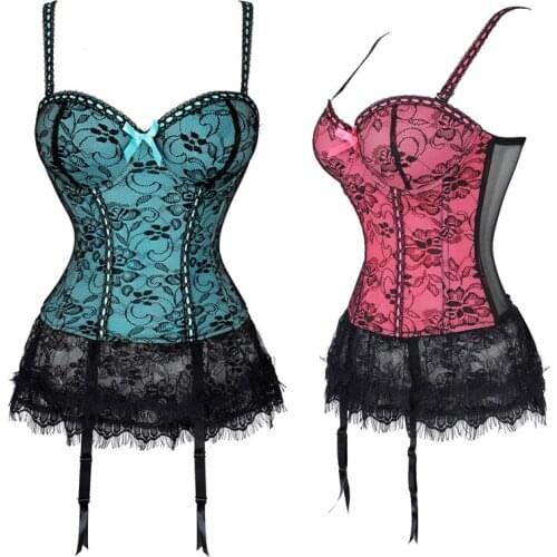 Wholesale Sexy Party Dresses Women Corset Bustiers Lace Underbust Corset Bustier Basque Corsets korsett for Women Sexy Lingerie
