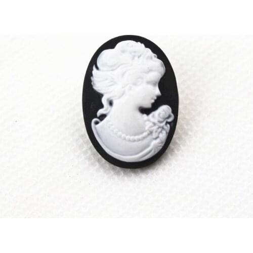 New arrive 20pcs/lot plastic black cameo snap button metal snap buttons bracelet charms for 18mm snap bangle diy jewelry