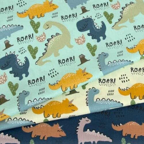 Dinasour Printed Baby Boy 100% cotton fabric bedding childrens clothing accessories