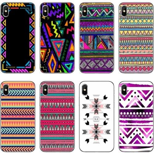 Tribal Aztec Triangle Transparent Phone Case For iPhone 12 11 Pro Max Mini XS Max XR X 8 7 Plus 6 6S Plus 5 5S SE 2020