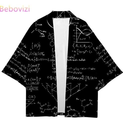 Plus Size Equation Pattern Fashion Beach Japanese Kimono Kimetsu No Yaiba Robe Cardigan Men Shirts Yukata Haori Womens Clothing