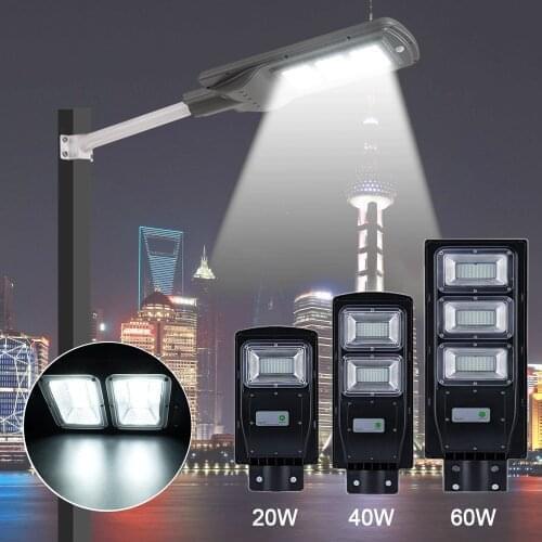20W/40/60W LED Wall Lamp IP65 Waterproof Outdoor Solar Street Light Radar Motion for Garden Yard Street Flood Lamp