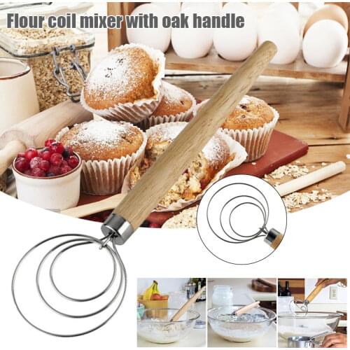 Spot 9 Inch Stainless Steel Danish Dough Whisk with Wood Handle Portable Kitchen Baking Tool Best Price