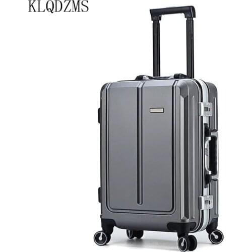 KLQDZMS PC 20’’24 Inch High Quality Fashionable Business Travel Suitcase On Wheels Unisex Retro Spinner Rolling Luggage