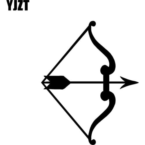 YJZT 9.4CM*12.1CM Bow And Arrow Archery Personality Car Sticker Vinyl Decal Black/Silver C10-01973