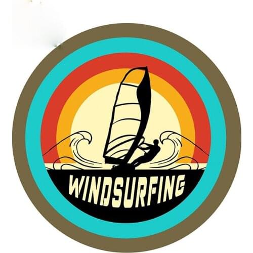 Art Pattern Windsurfing Funny JDM Car Stickers 3D Funny Personality Scratch-proof Window Trunk Vehicle Coloful Decal Kk13*13cm