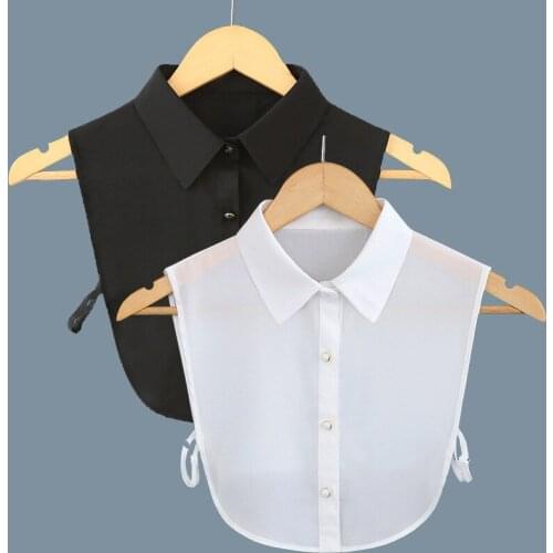 Women Cardigan Button Hollow Out Cotton Lace Flower Fake Collar Vintage Detachable False Collar Lady Choker Lapel Blouse Tops