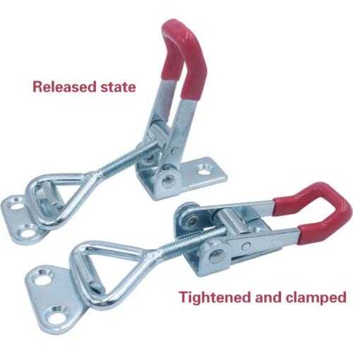 198Lbs 150KG Adjustable Toolbox Case Metal Toggle Latch Catch Clasp Quick Release Clamp Anti-Slip Push Pull Clamp Tools