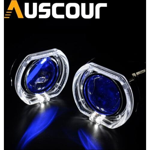 2pcs 3.0 inch H4Q5 Bi xenon hid Projector lens metal holder D2S D2H xenon bulb for LED day running angel eyes car styling