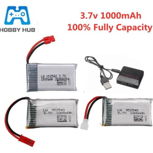3.7V 1000mAh Lipo Battery for Syma X5 X5C X5SC X5SW TK M68 CX-30 V931 X400 X500 X800 HD1315 HJ818 HJ819 X25 RC Drone vs 800mAh