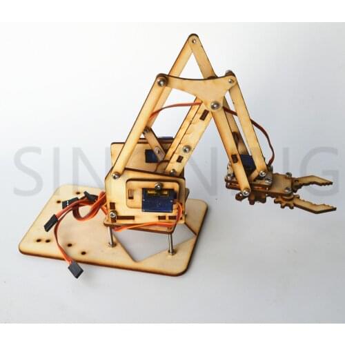 4 DOF wood robotic arm sg90 Servo FOR arduino raspberry pie SNAM1500