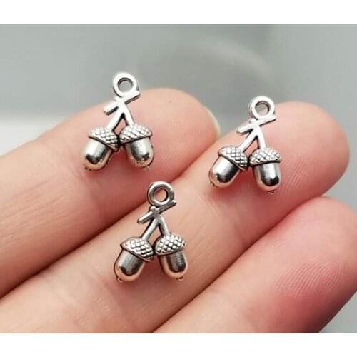 40pcs/lot--11x15mm, Antique silver plated Acorn charms,DIY supplies,Jewelry accessories