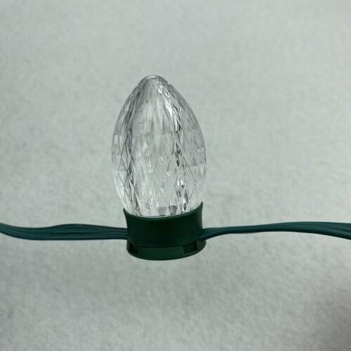 50nodes addressable RGB C9 DC12V WS2811 LED(2 LEDs) Christmas pixel string light;6inches(15cm) wire spacing;all GREEN wire;IP68