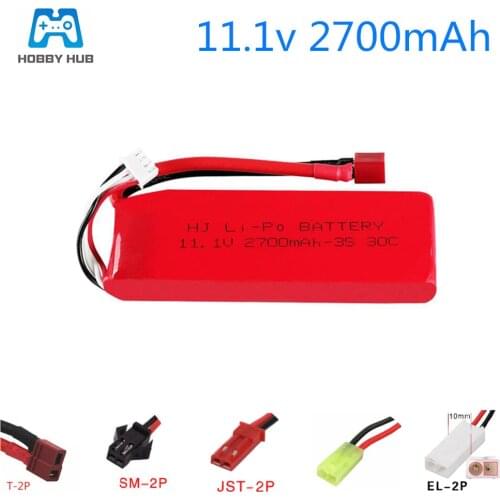 11.1v 2700mah 30c lipo battery for flywheel FT012 RC boat speedboat ring odd 734 high speed car large capacity 11.1V 3S battery