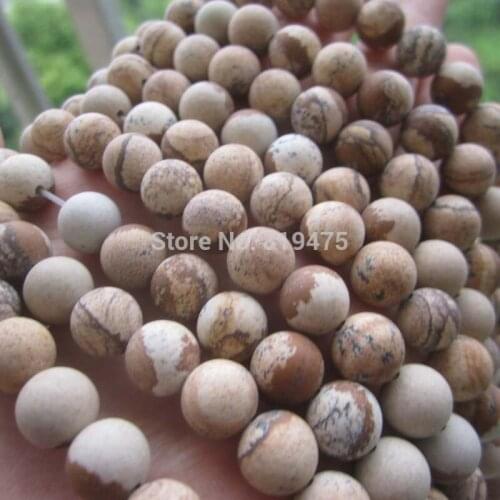 6mm 8mm 10mm Matt Natural Stone beads Brown Beads Map style 1 string about 40cm wholesale