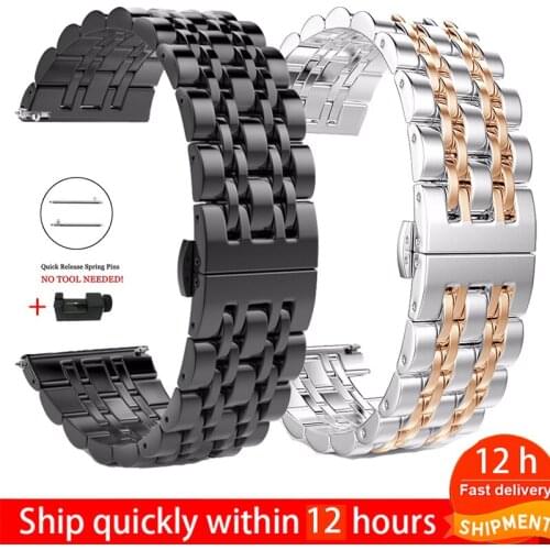 Stainless steel Watchband For Xiaomi Huami Amazfit WatchBand For Amazfit Bip GTR 47/42mm GTS Pace Stratos 20/22mm Wrist Strap