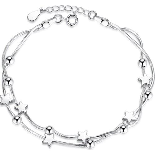 925 Stamp Sterling silver jewelry high quality fashion woman bracelet retro square simple bracelet length 20CM bracelet clasp