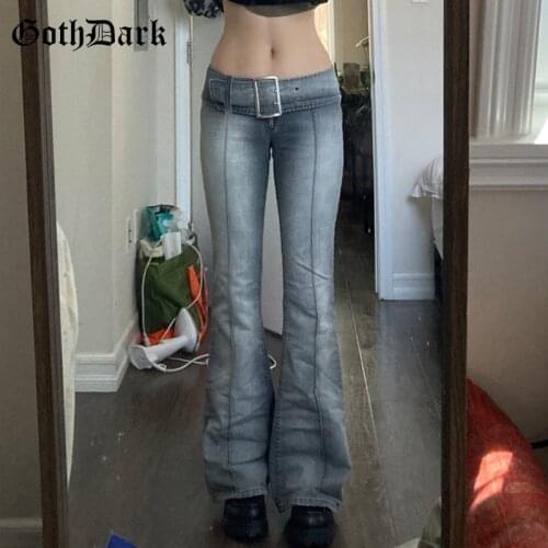 Женские джинсы клеш Goth Dark China At AliExpress