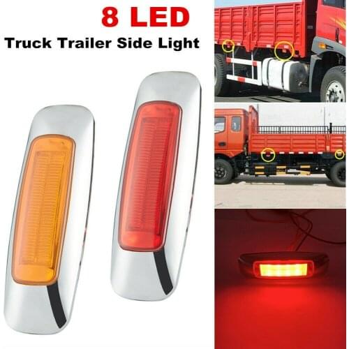Truck Trailer Side Strobe Light 8LED Signal Lamp Indicator Brake Lights Emergency Light 24v Truck Lights Warning Light
