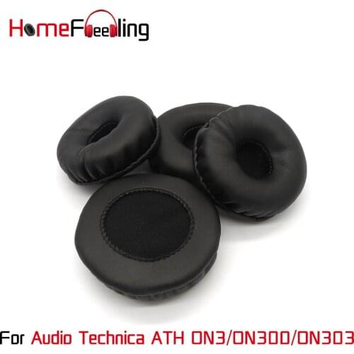 Homefeeling Ear Pads For Audio Technica ATH ON3 ON300 ON303 Earpads Round Universal Leahter Repalcement Parts Ear Cushions