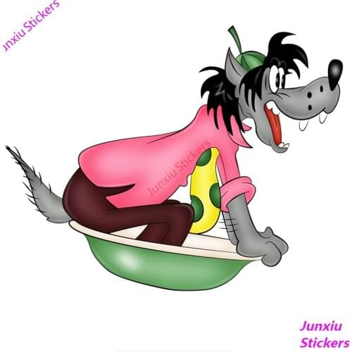 Interesting Wolf Wait and See Russian Cartoon Car Sticker Funny Bumper Truck Camper Motorcycle Coloful FineDecals PVC16.5x13cm