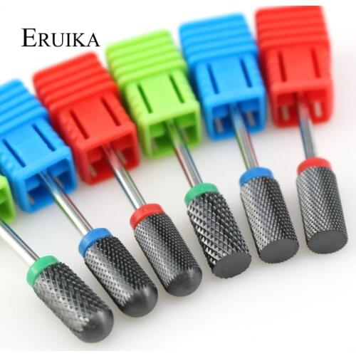 ERUIKA Balck Ceramic Nail Drill Bit Milling Cutter for Manicure Electric Machine Accessory Rotate Nail Files Nail Art Tools