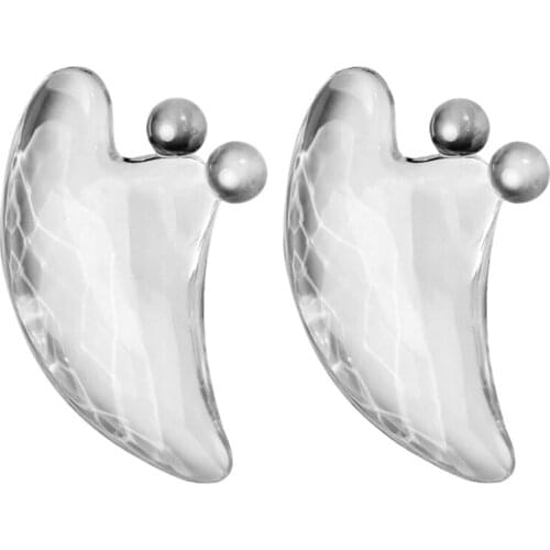 2Pcs Crystal Guasha Facial Massager Transparent Jade Face Massager Lifting Face Thin Gouache Scraper