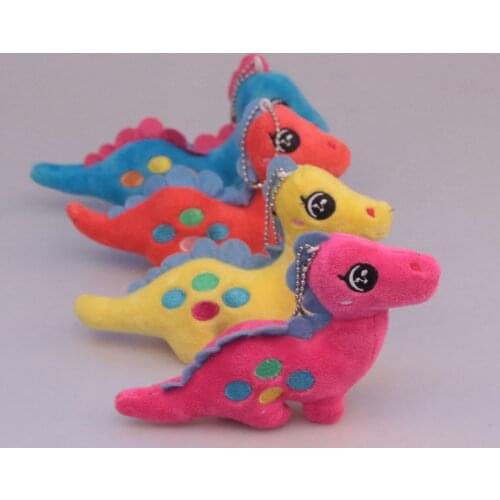 Creative plush toy pendant cartoon dinosaur beautiful colorful keychain bag decoration 10cm plush soft doll kids christmas gift