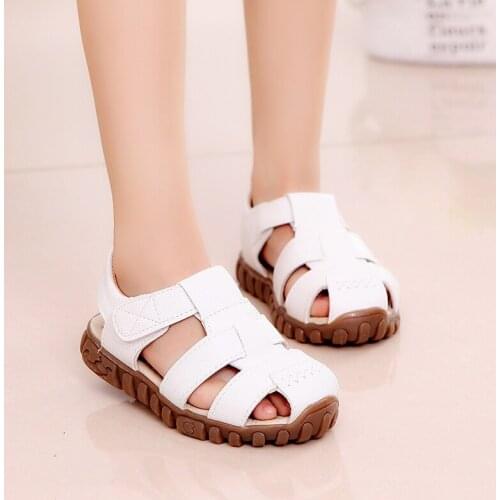 Summer Children Toddler Baby Boys Sports Sandals For Kids Little Boys Closed-Toe White Beach Sandals Shoes 1 2 3 4 5 6 7 Years
