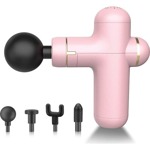 DIOZO Deep Muscle Massage Gun Mini Fascia Gun Electric Vibration Body Massage 4 Massage Heads Type-C Charging Relief Pain Tool