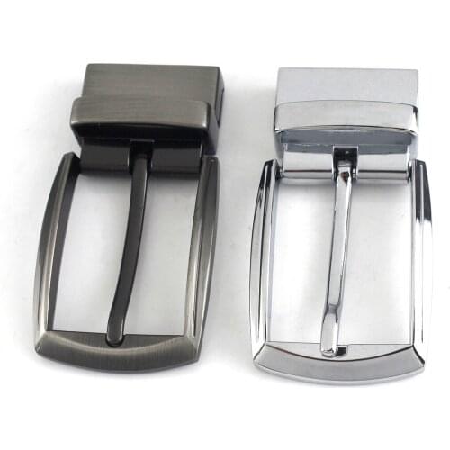 1pcs 35mm Metal Men Belt Buckle Matte Brown Chrome Clip Buckle Rotatable Bottom Single Pin Half Buckle Leather Craft Belt Strap