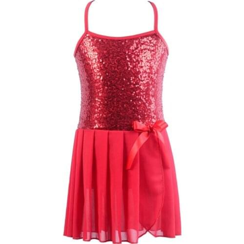 Girl Fashion Kids Girls Fashion Concise Ballet Costume Chiffon Sequin Decoration Sports Dancing Dress