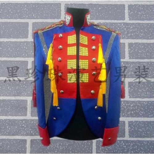 Stand collar men suits designs homme terno stage costumes for singers men palace blazer dance double breasted clothes star style