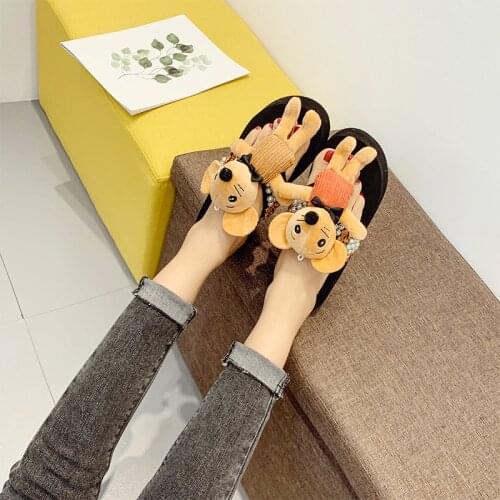 Girls Shoes 6cm High platform Womens Summer Pearl Korean Slope and toy with Flip-flops Womens Vacation Travel Sandals Womans