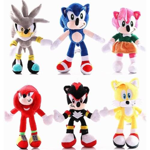 Wholesale 28cm Plush Doll Toys Black Blue Yellow Sonic Plushie Soft Stuffed Peluch