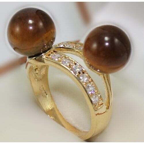 Wholesale lovely 6-8mm tiger eyes jade ladys fashion ring(#7.8.9)