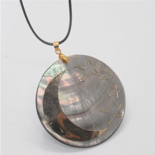 3 Style Fashion Color Natural Abalone Shell Round Shape Womens Gift Jewelry Accessories Necklace Pendant Sweater Chain Y624