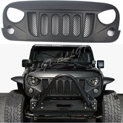 Front Grill upper Bumper /Exhaust Muffler System For Jeep Wrangler JK 2007 2008 2009 2010 2011 2012 2013 2014 2015 2016 2017