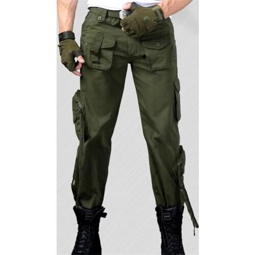 Hiking Pants Overalls Male Mens Army Clothing Tactical Pants Military Work Wear Many Pocket Combat Army Style Straight Trousers