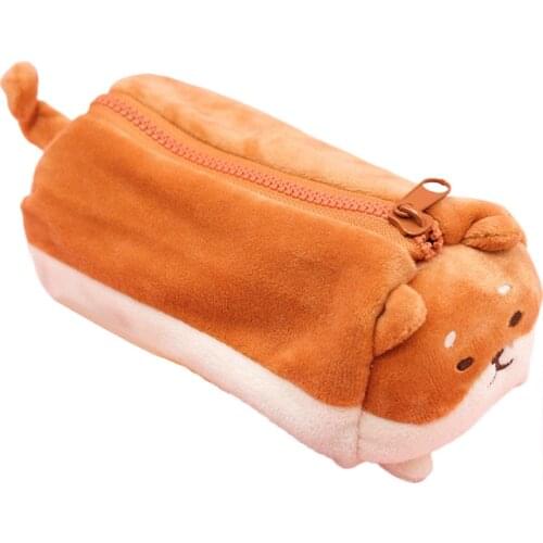 Portable Soft Pencil Pouch Zipper Closure Large Staionery Storage Holder Bag Makeups Pouch for Giveaway Office Travel