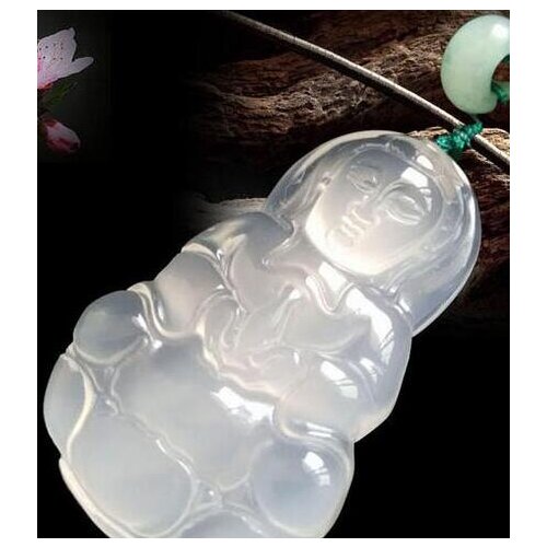 Selling Jewelry>>>Authentic natural high ice chalcedony jadeite pendant jadeite Yu Ru Buddha Goddess lucky